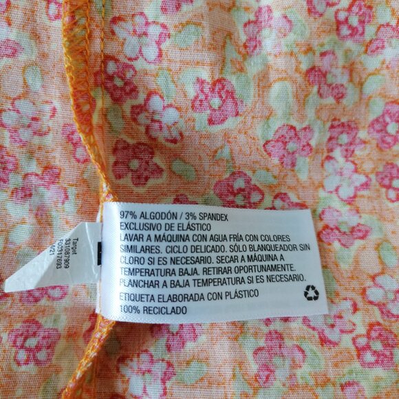 Wild Fable Womens Orange Floral Print Romantic Peasant Mini Dress Plus Size XXL - Picture 8 of 8